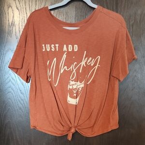 Shyanne Rust Graphic Tee with Knot-Front